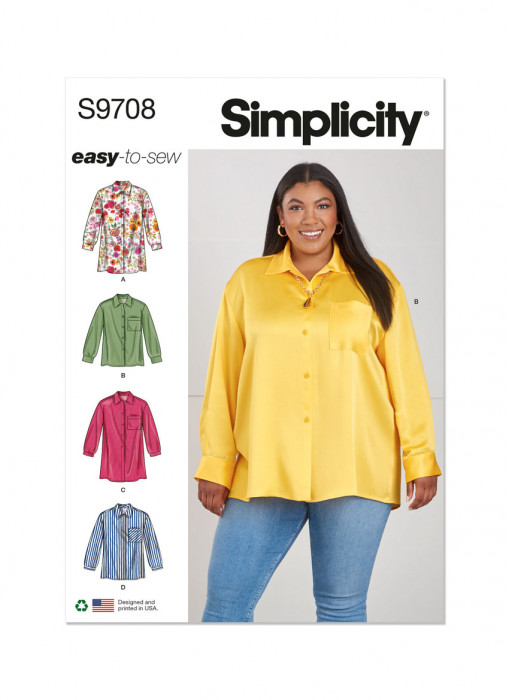 9708 Simplicity Curvy Schnittmuster Hemdbluse EASY!