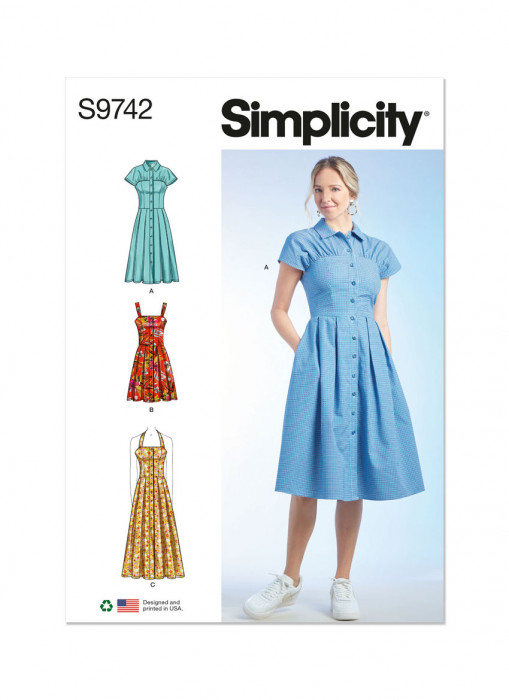 9742 Simplicity Schnittmuster Kleid im Retro-Style