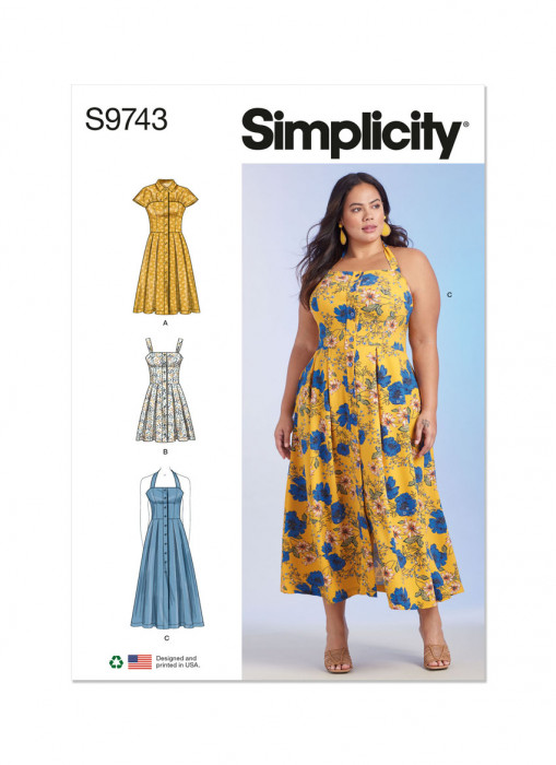 9743 Simplicity Curvy Schnittmuster Sommerkleid