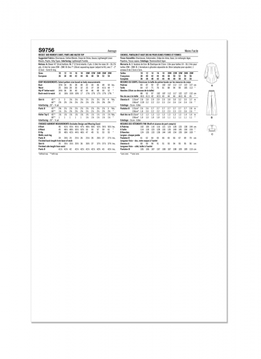 9756 Simplicity Schnittmuster Kombination