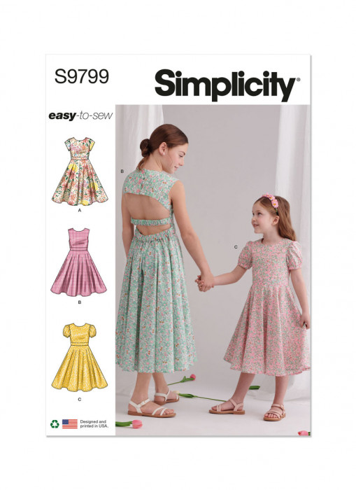 9799 Simplicity Schnittmuster Kinderkleider EASY!