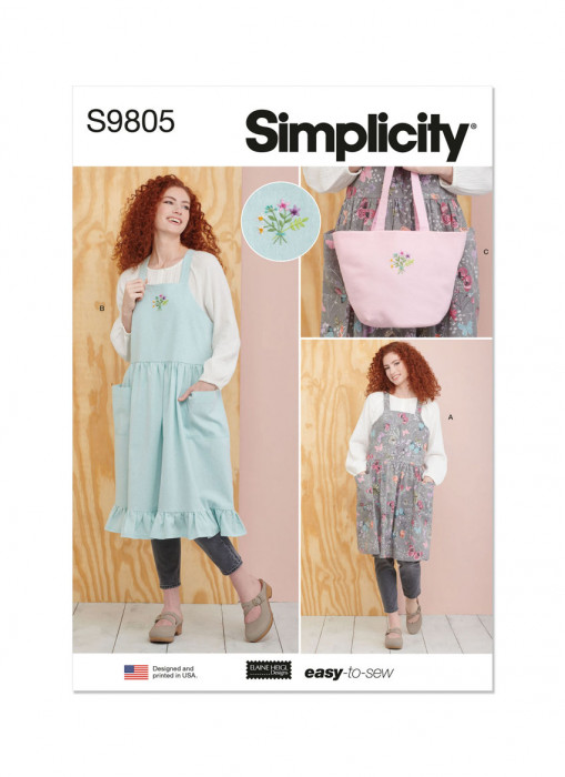 9805 Simplicity Schnittmuster Schürze und Tasche EASY!