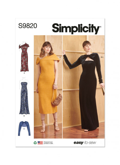 9820 Simplicity Schnittmuster Kleid mit Bolero EASY!