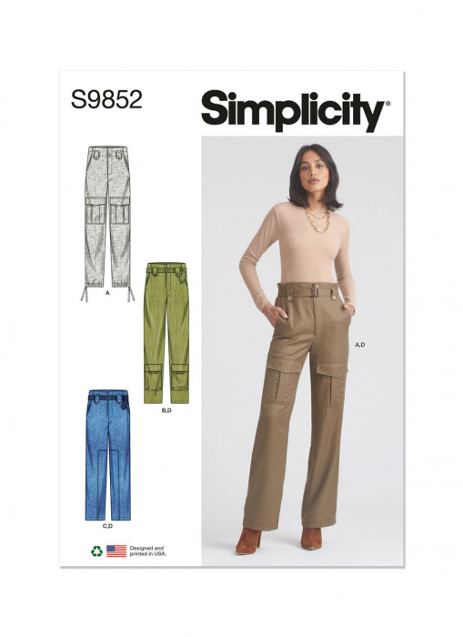 9852 Simplicity Schnittmuster Hose im Cargo-Style