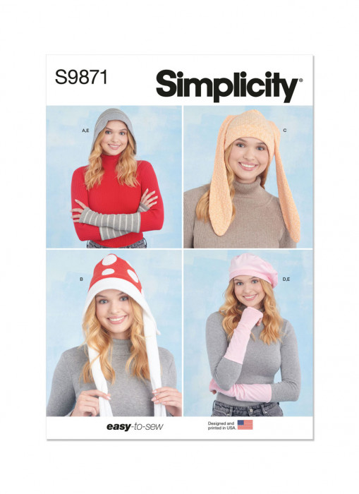 9871 Simplicity Schnittmuster Mützen Stulpen