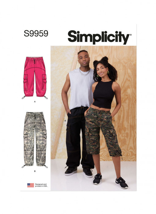 S9959 Simplicity Schnittmuster Cargohose XS-XXL