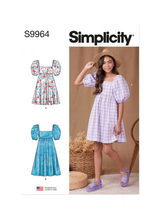 9964 Simplicity Schnittmuster Mädchen Kleid