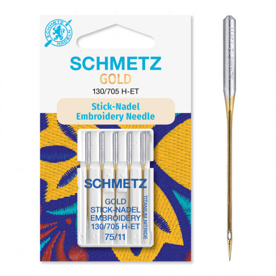 Schmetz Gold Sticknadeln Titan Stärke 75