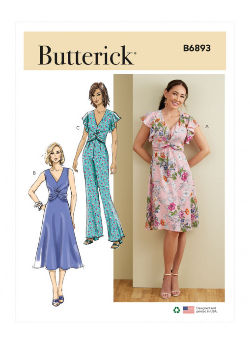 B6893 Butterick Schnittmuster Kleid Overall