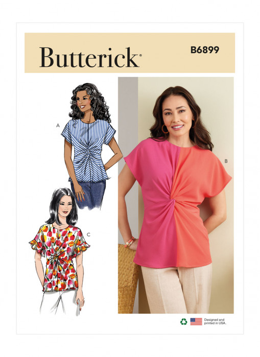 B6899 Butterick Schnittmuster Blusenshirt mit Knoten