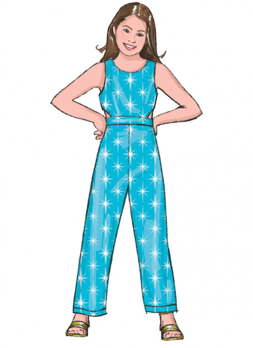 B6908 Butterick Schnittmuster Kinderkleid Overall