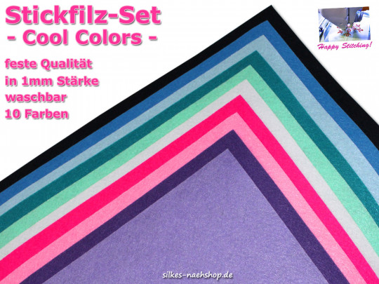 Stickfilz-Set COOL COLORS 10er-Pack