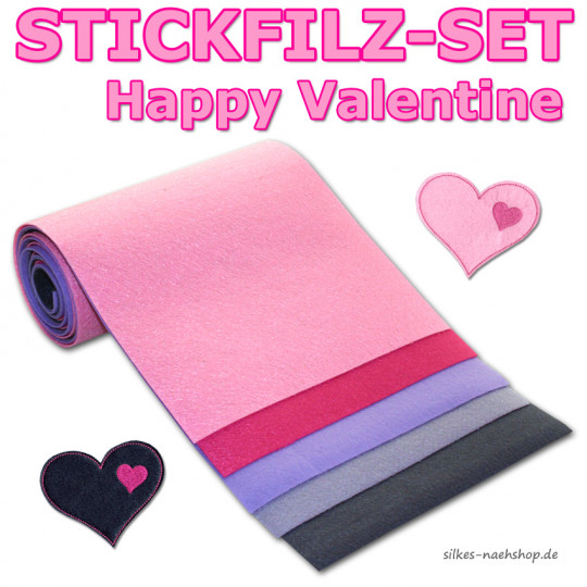 Stickfilz-Set Happy Valentine