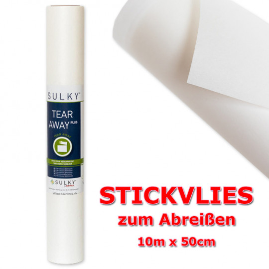 Gunold Sulky Tear Away Plus Stickvlies weiß 10mx50cm