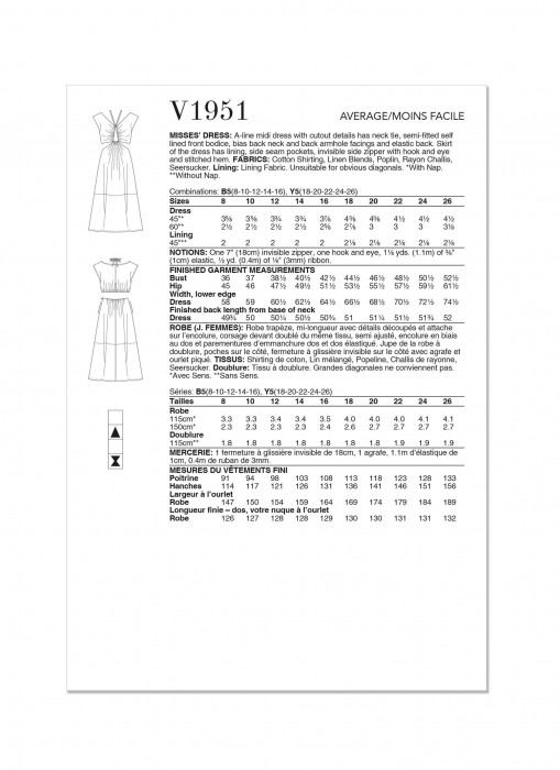 V1951 VOGUE Schnittmuster Designerkleid