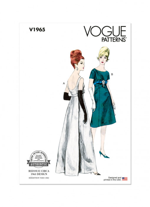 V1965 VOGUE Schnittmuster Vintage Abendkleid 60er Jahre