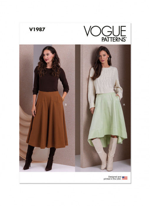 V1987 VOGUE Schnittmuster Rock Culotte