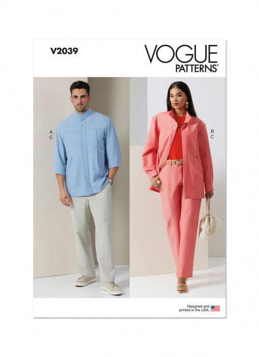 V2039 VOGUE Schnittmuster Hemd + Hose Unisex