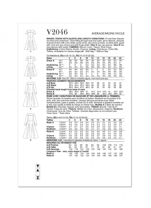 V2046 VOGUE Schnittmuster Kleid