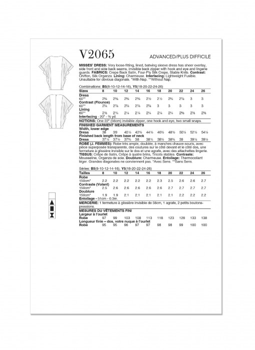 V2065 VOGUE Schnittmuster Designerkleid