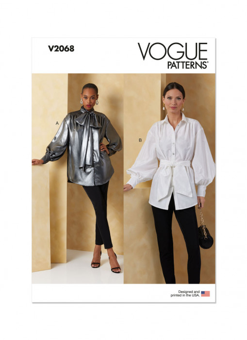 V2068 VOGUE Schnittmuster Bluse im Dichterstil