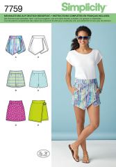 7759 Simplicity Schnittmuster Rock Shorts