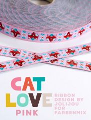 farbenmix Webband CAT LOVE PINK von jolijou