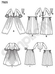 7925 Simplicity Schnittmuster historisches Kleid