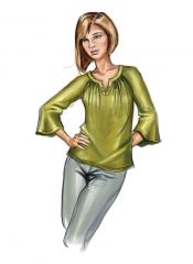 B6632 Butterick Schnittmuster Blusen- Raglanshirt