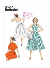 B6682 Butterick Schnittmuster Retro Kleid Jacke 50er-Jahre