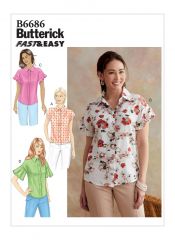 B6686 Butterick Schnittmuster Hemdblusen EASY