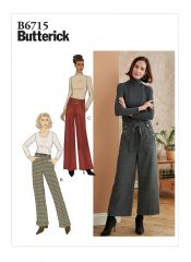 B6715 Butterick Schnittmuster Hose mit weitem Bein