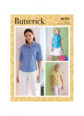 B6753 Butterick Schnittmuster Hemdblusen EASY