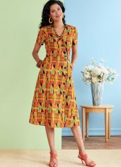 B6727 Butterick Schnittmuster Kleider mit Knopfleiste