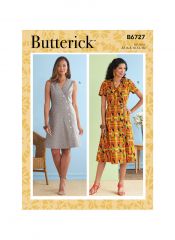 B6727 Butterick Schnittmuster Kleider mit Knopfleiste