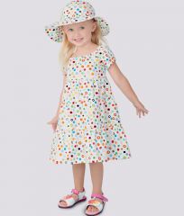 9126 Simplicity Schnittmuster Kinder Sommerkleid mit Hut