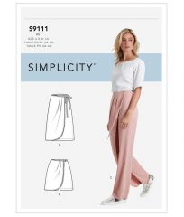 9111 Simplicity Schnittmuster Wickelhose + Rock