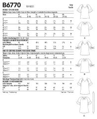 B6770 Butterick Schnittmuster Blusenshirts