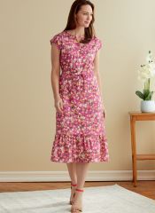 B6758 Butterick Schnittmuster Kleid mit Knopfleiste