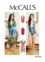 M7964 McCalls Schnittmuster Badeanzug Strandkleid