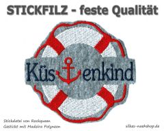 Stickfilz waschbar fest 1mm - graumeliert - 20cmx90cm