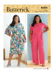 B6826 Butterick Schnittmuster Kleid Jumpsuit