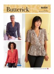 B6828 Butterick Schnittmuster Wickelbluse