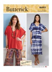 B6853 Butterick Schnittmuster Designershirt Tunika Kleid