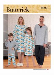 B6867 Butterick Schnittmuster Pyjama Sleepshirt