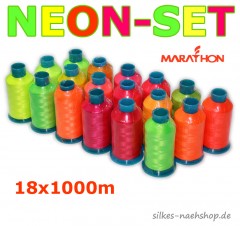 MARATHON Maschinenstickgarn-Set NEON 18x1000m