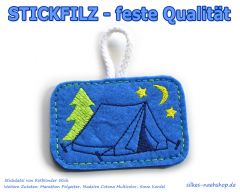 Stickfilz waschbar fest 1mm - azurblau - 20cmx90cm