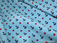 50cm Interlock-Jersey Anker blau by Poppy Fabrics