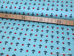 50cm Interlock-Jersey Anker blau by Poppy Fabrics