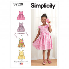 9320 Simplicity Schnittmuster festliches Kinderkleid EASY